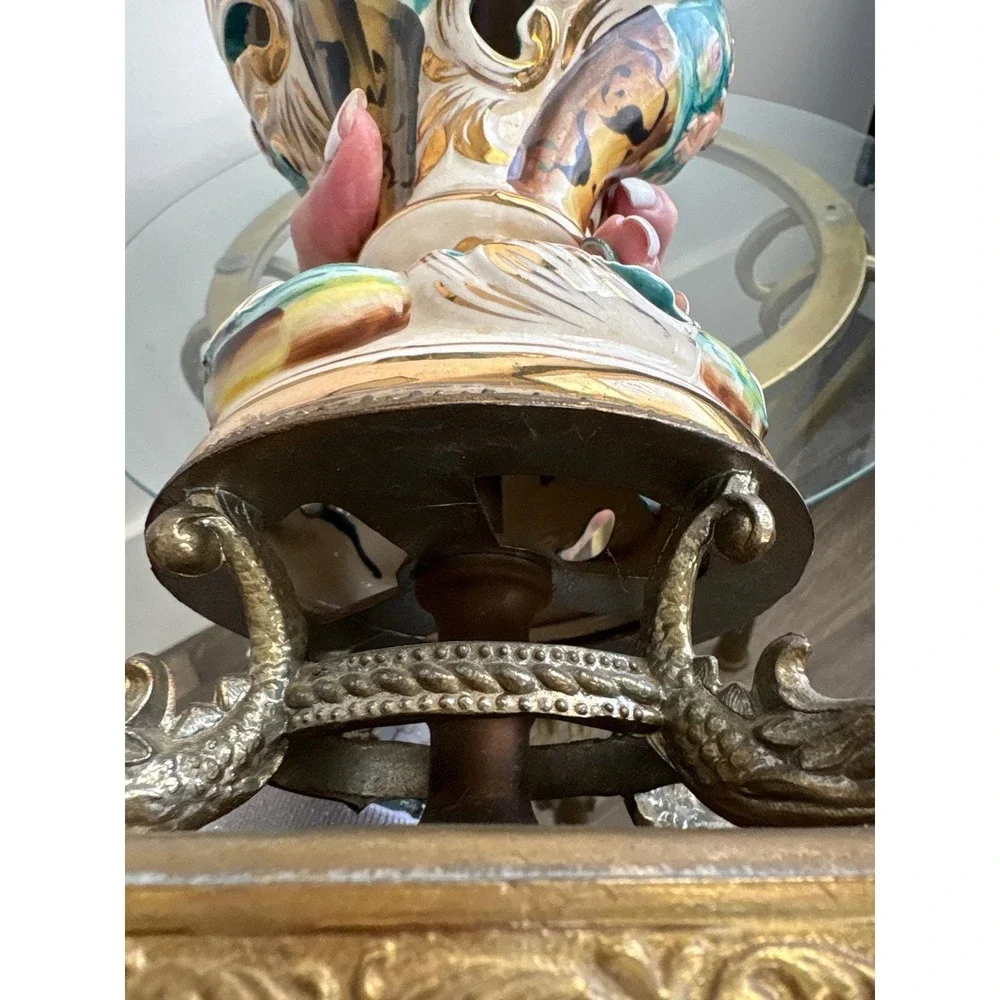 Vintage‎ 30's Italian Capodimonte Pierced Porcelain Cherub Angel 27